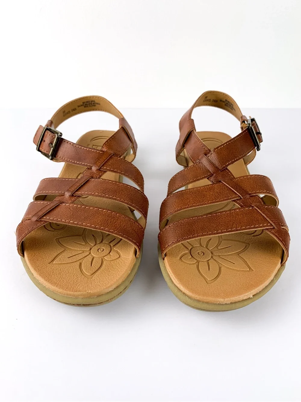 b.o.c. Born Concepts brown faux leather slingback sandals women’s size 9